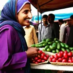 아시아 코미디 스타일 비교 - **Prompt:** "A vibrant South Asian market scene, bustling with activity. An eccentric, older gentlem...