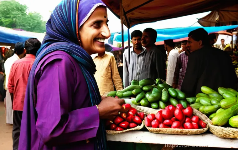 아시아 코미디 스타일 비교 - **Prompt:** "A vibrant South Asian market scene, bustling with activity. An eccentric, older gentlem...