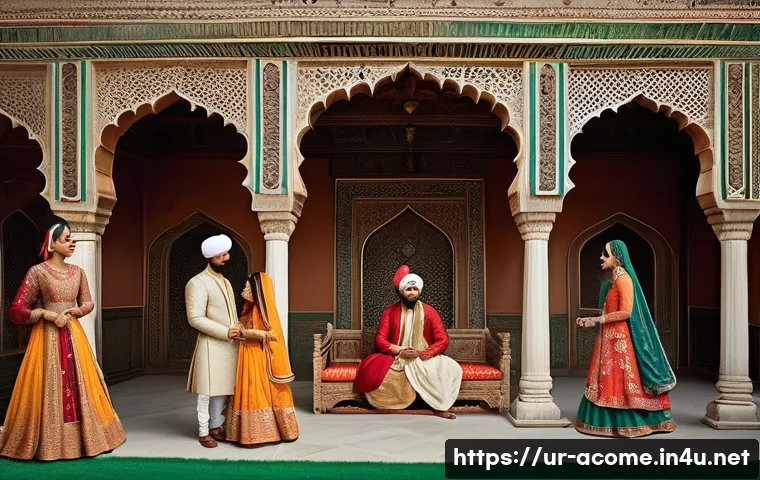 우돈 분니약의 비하인드스토리 - A historically rich scene depicting a bustling medieval South Asian royal court during a time of pol...