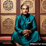 Home 21 하마다 마사토시 논란과 사건 - A dignified middle-aged South Asian male artist in a traditional Pakistani setting, wearing tasteful...